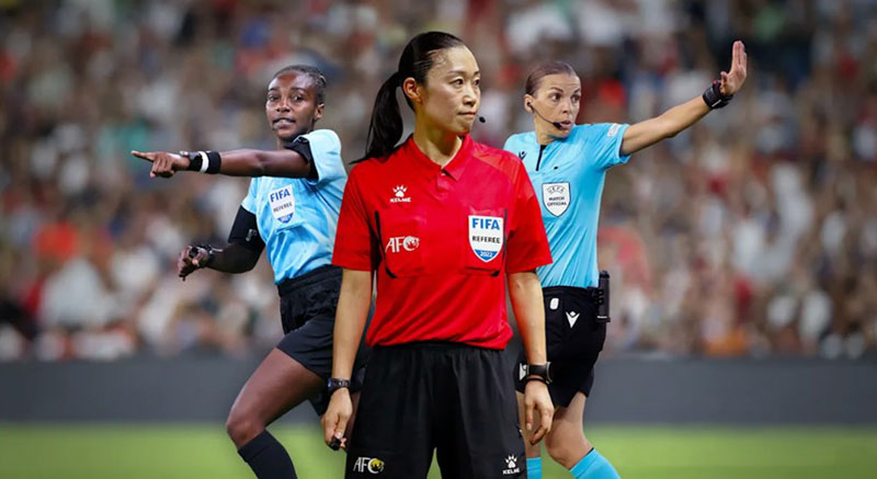 a-group-photograph-of-Referees-Yoshimi-Salima-Mukansanga-and-Stephanie-Frappart Do You Know Why Soccer Referees Officiate with Two Watches?